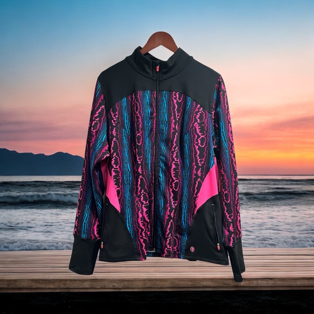 Sophie Theallet Vibrant Activewear Jacket in Black and Pink